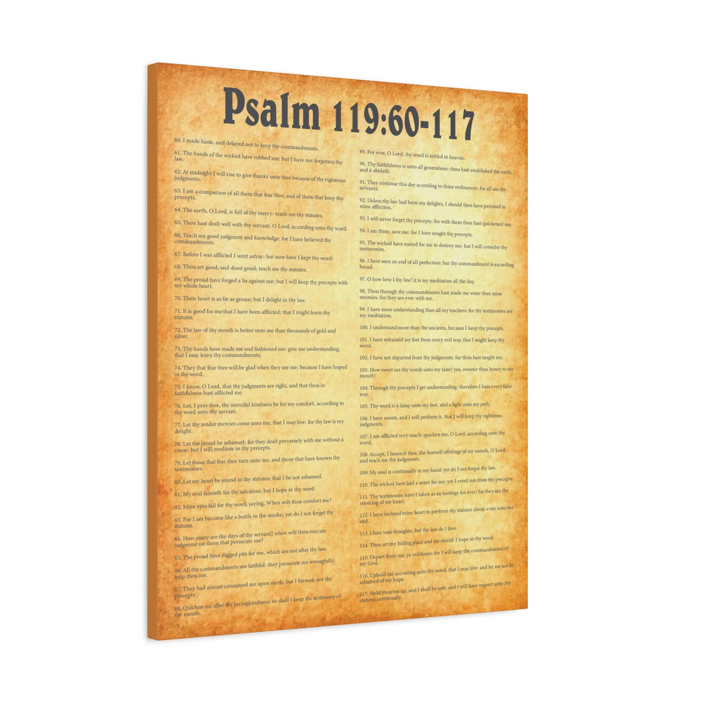 Scripture Walls Psalm 119:60-117 Gold Bible Verse Canvas Ready to Hang Unframed